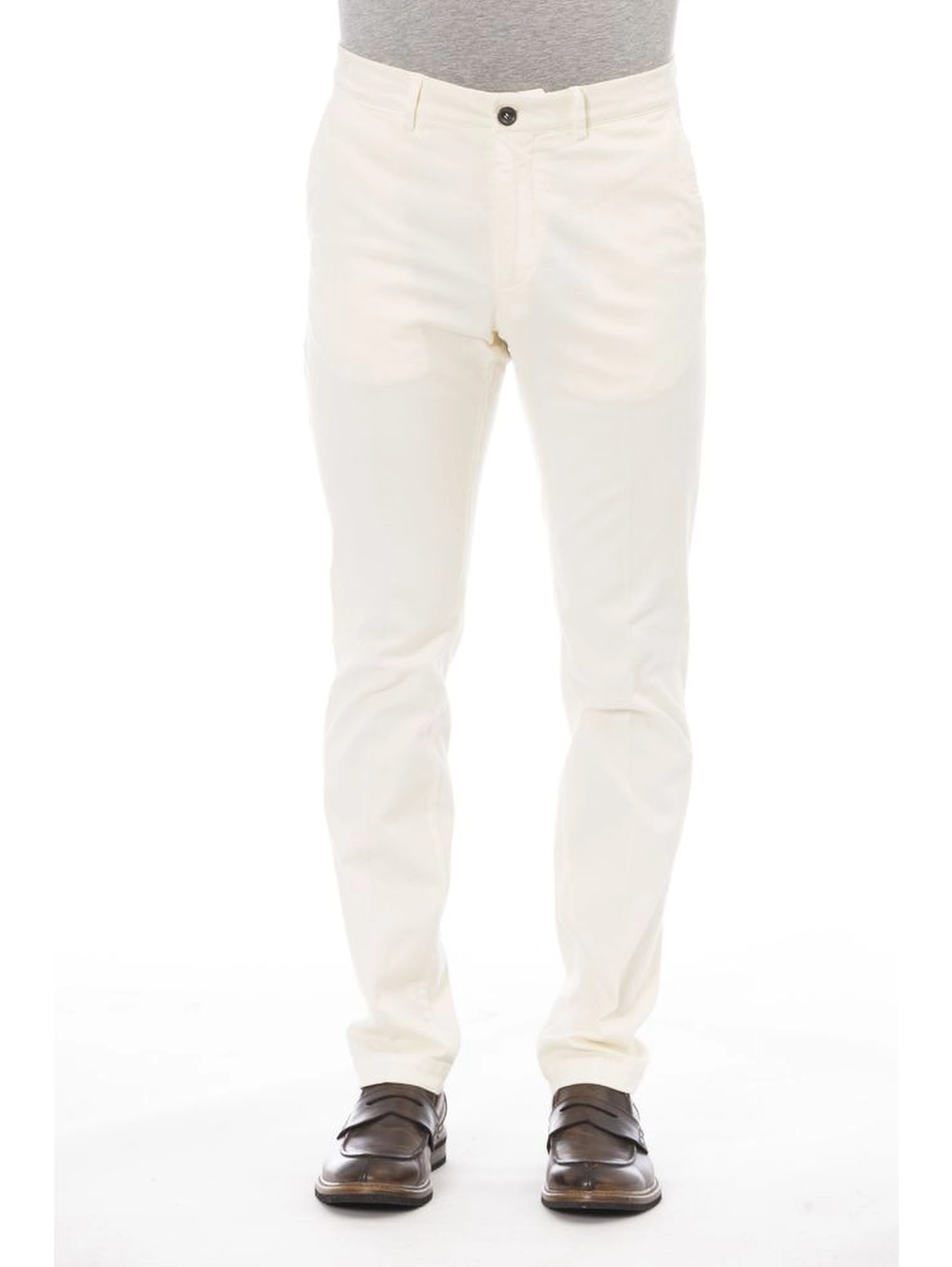 Beige Cotton Men Pant
