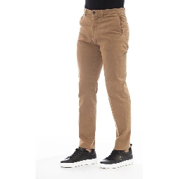 Beige Cotton Men Pants