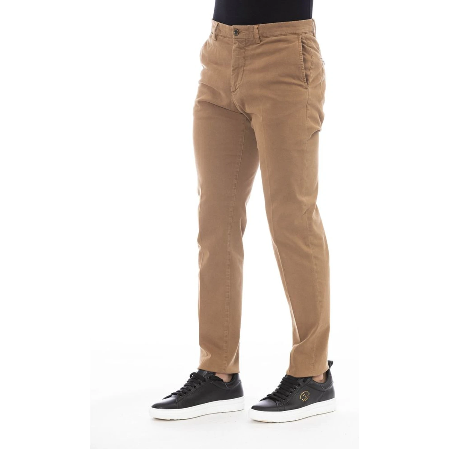 Beige Cotton Men Pants