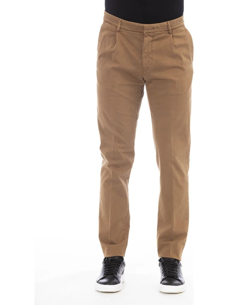 Beige Cotton Mens Pant