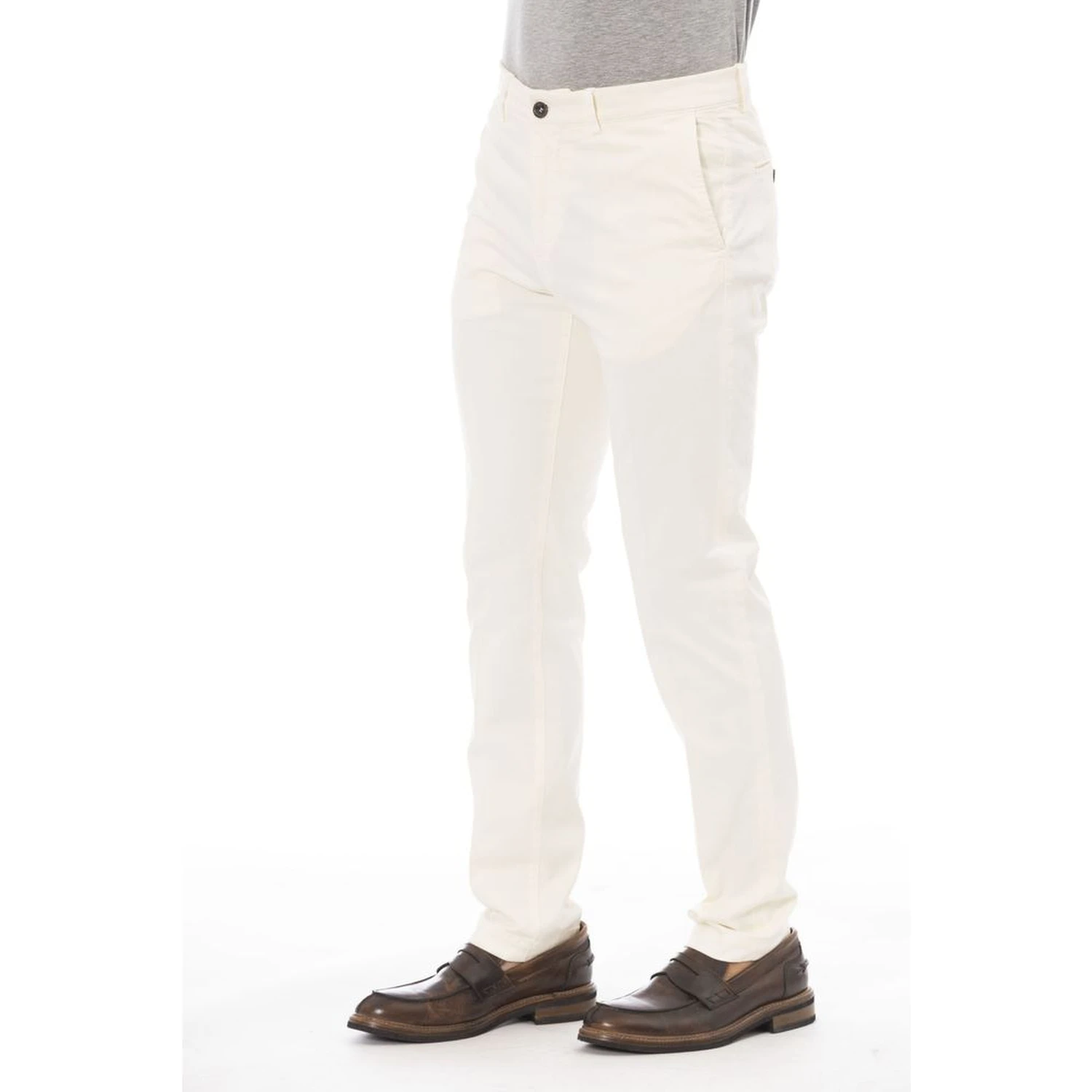 Beige Cotton Men Pant