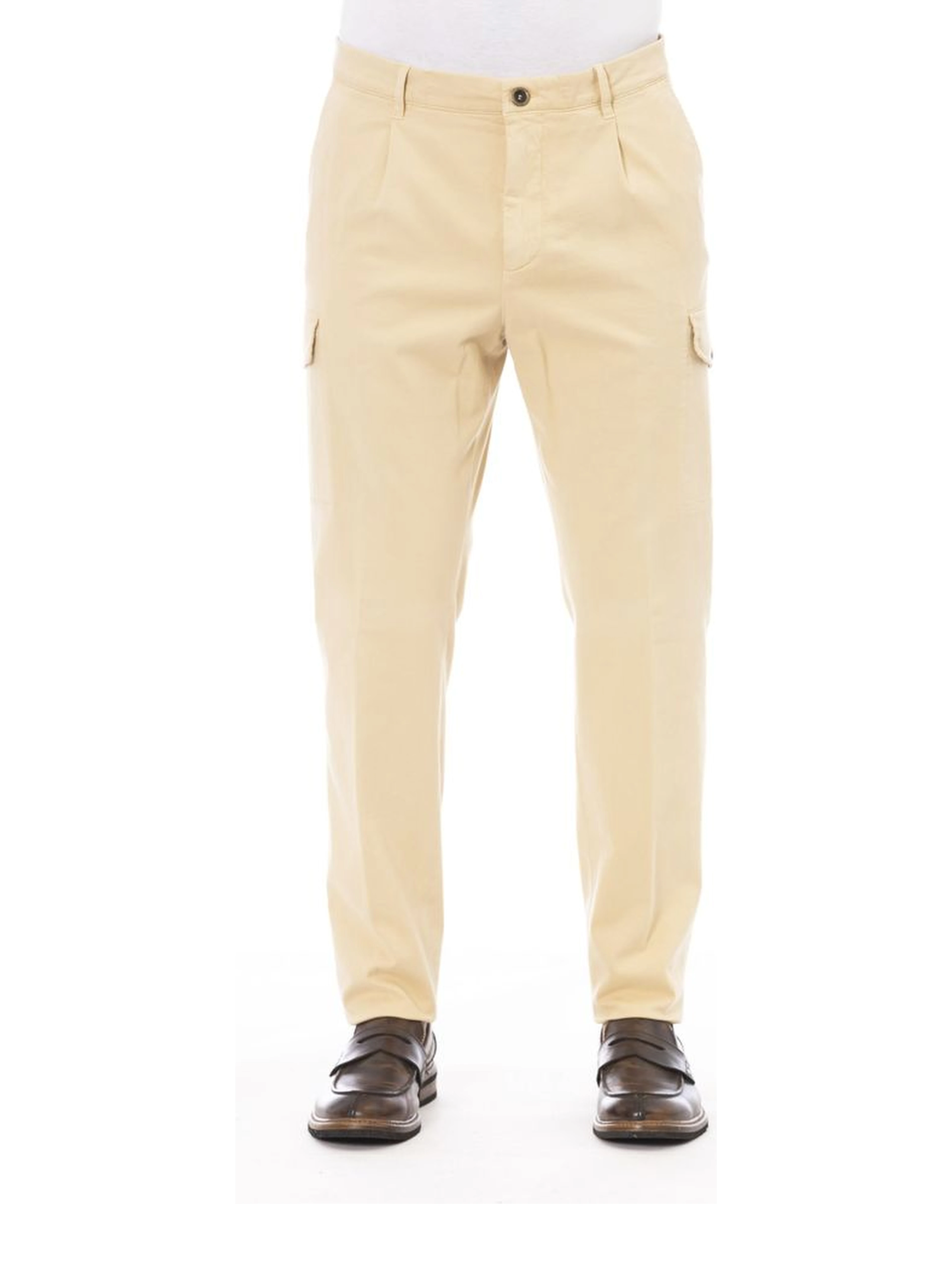 Beige Cotton Men's Pant