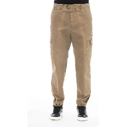 Brown Cotton Men Pant