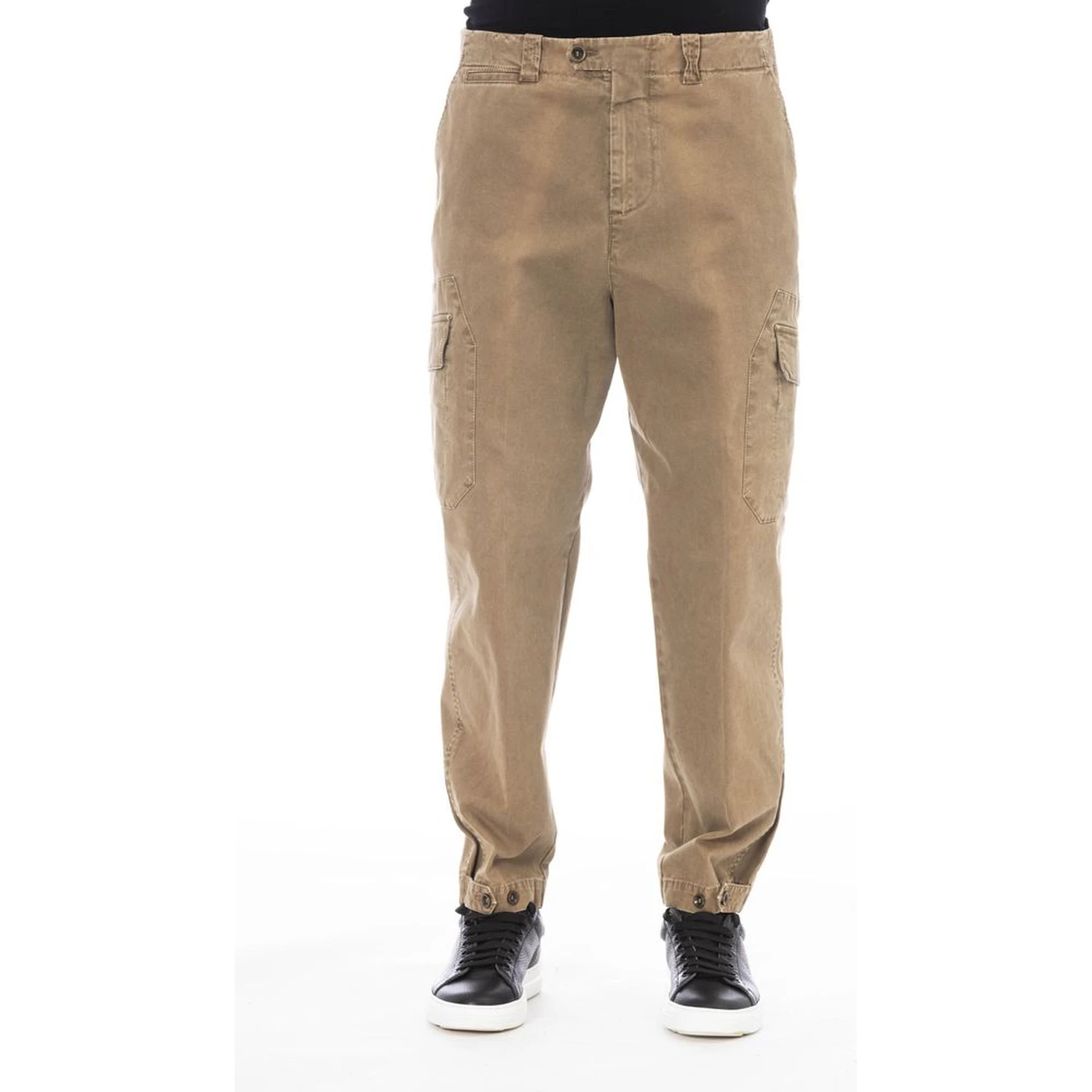 Brown Cotton Men Pant