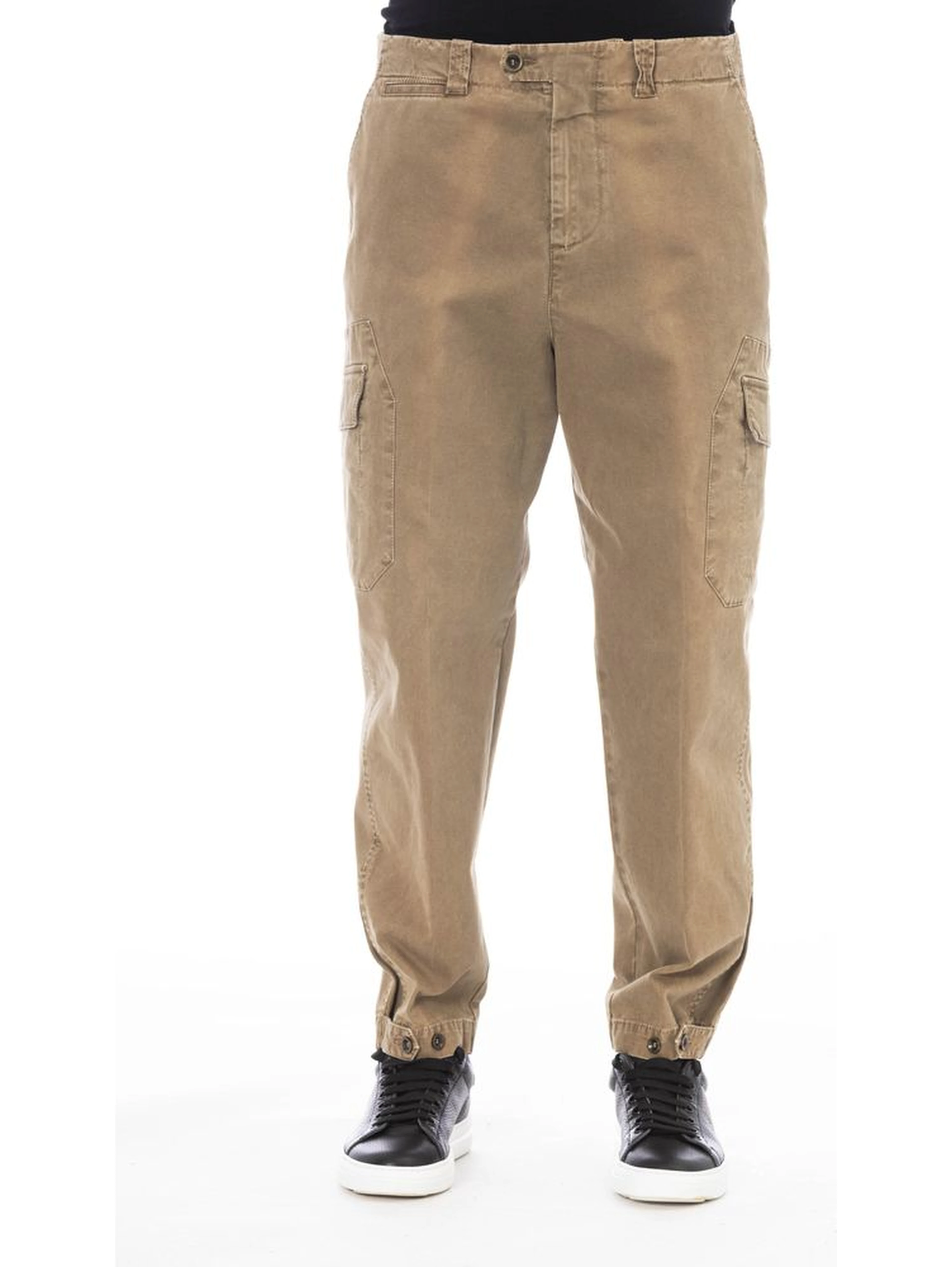 Brown Cotton Men Pant