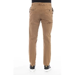 Beige Cotton Men Pants