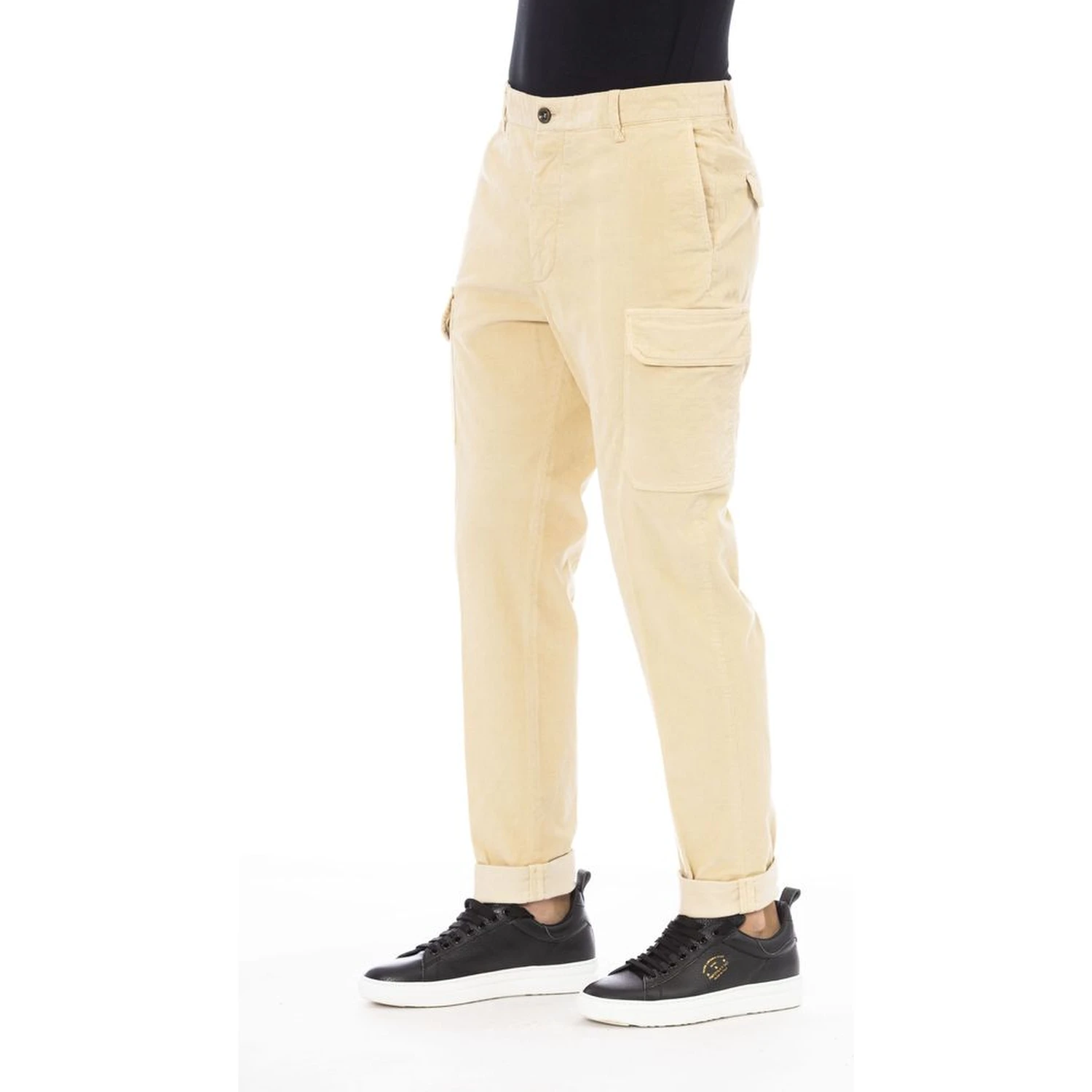 Beige Cotton Men Pants