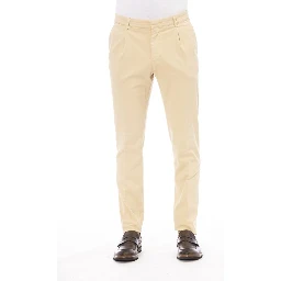 Beige Cotton Men Pants
