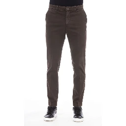 Brown Cotton Men Pants