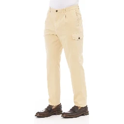 Beige Cotton Men's Pant