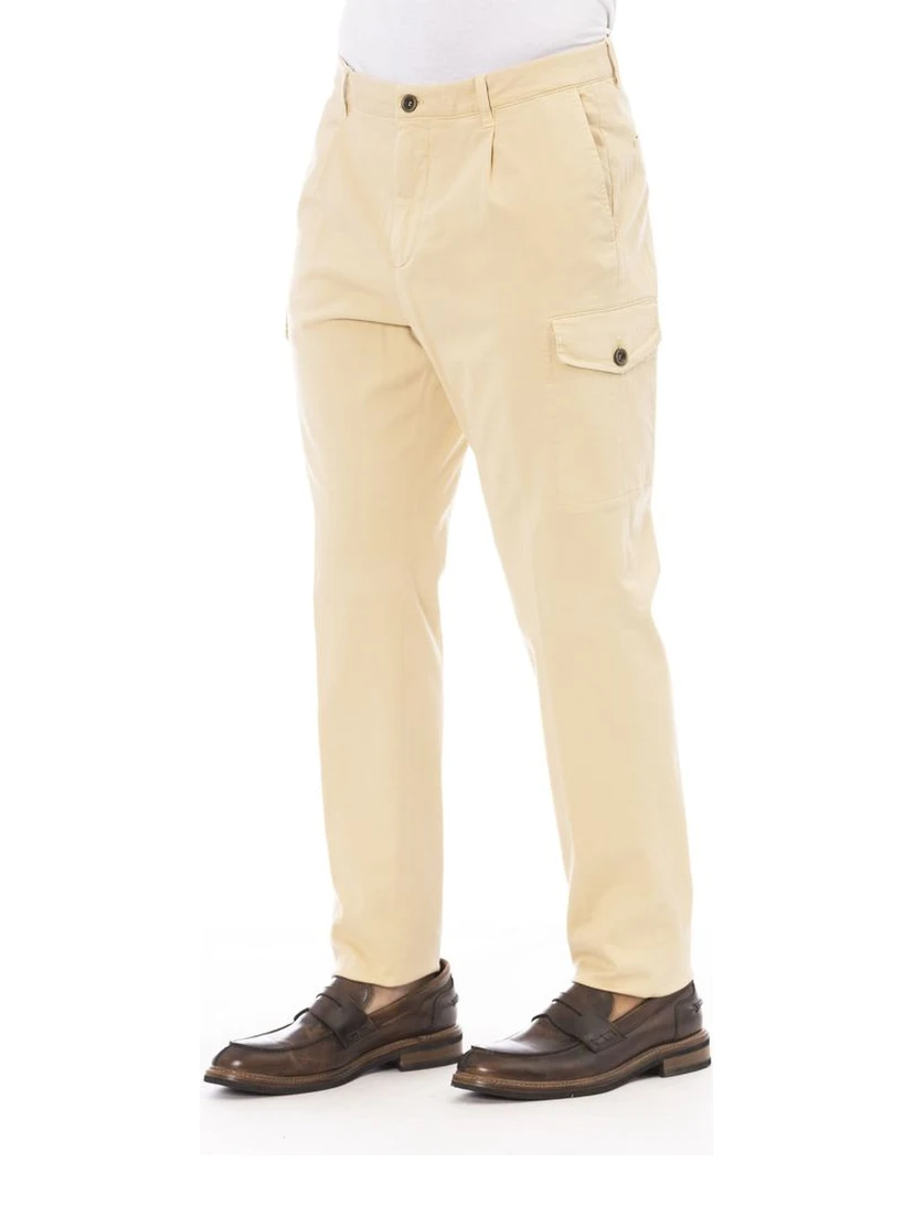 Beige Cotton Men's Pant