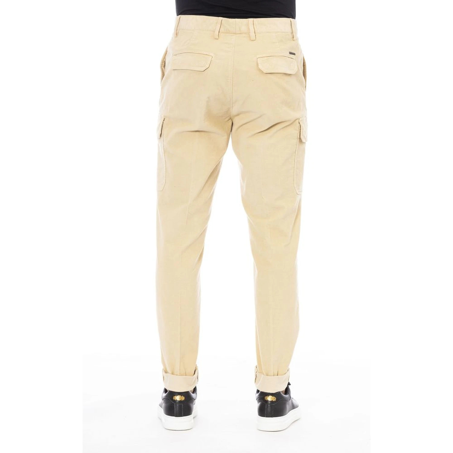 Beige Cotton Men Pants