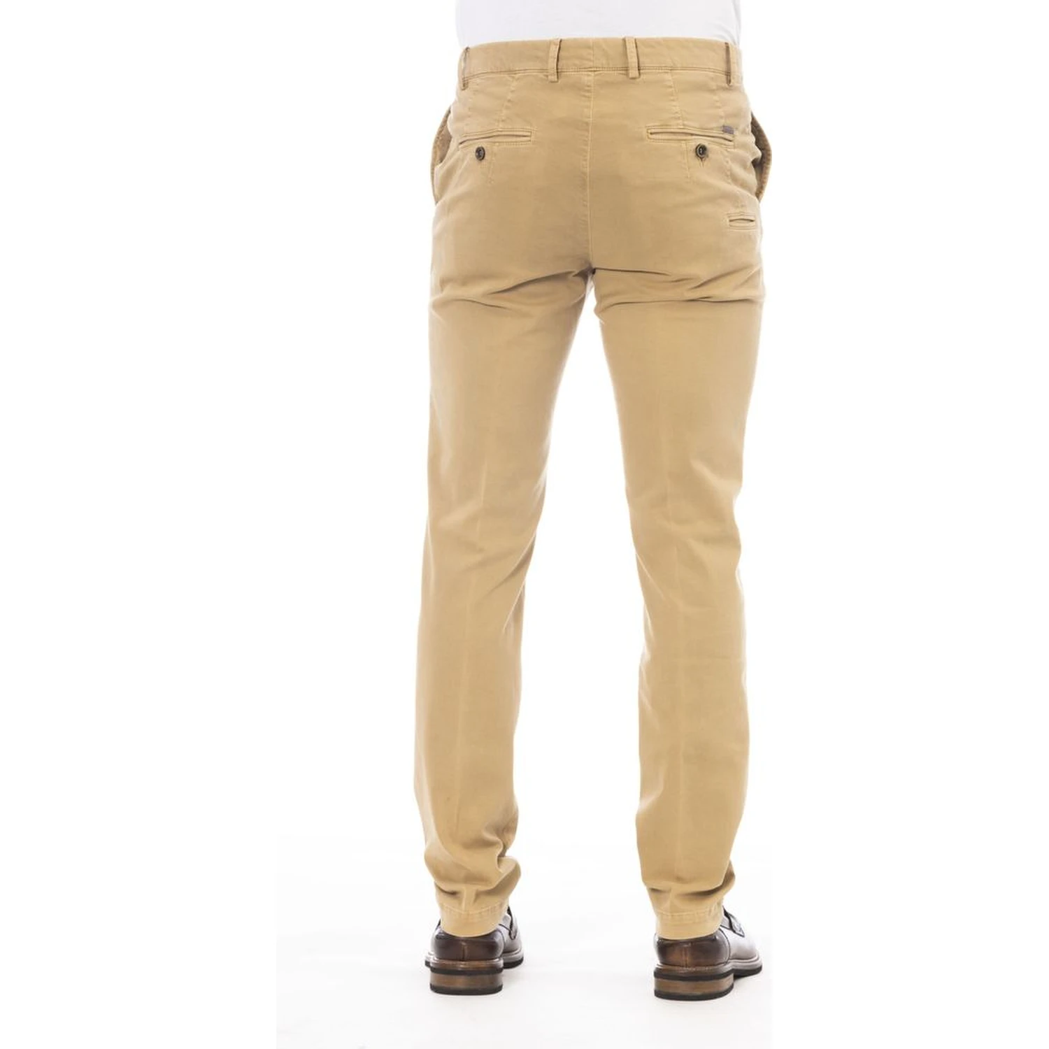 Beige Cotton Men Pants