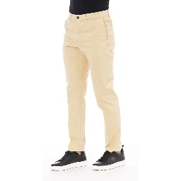Beige Cotton Men's Pant