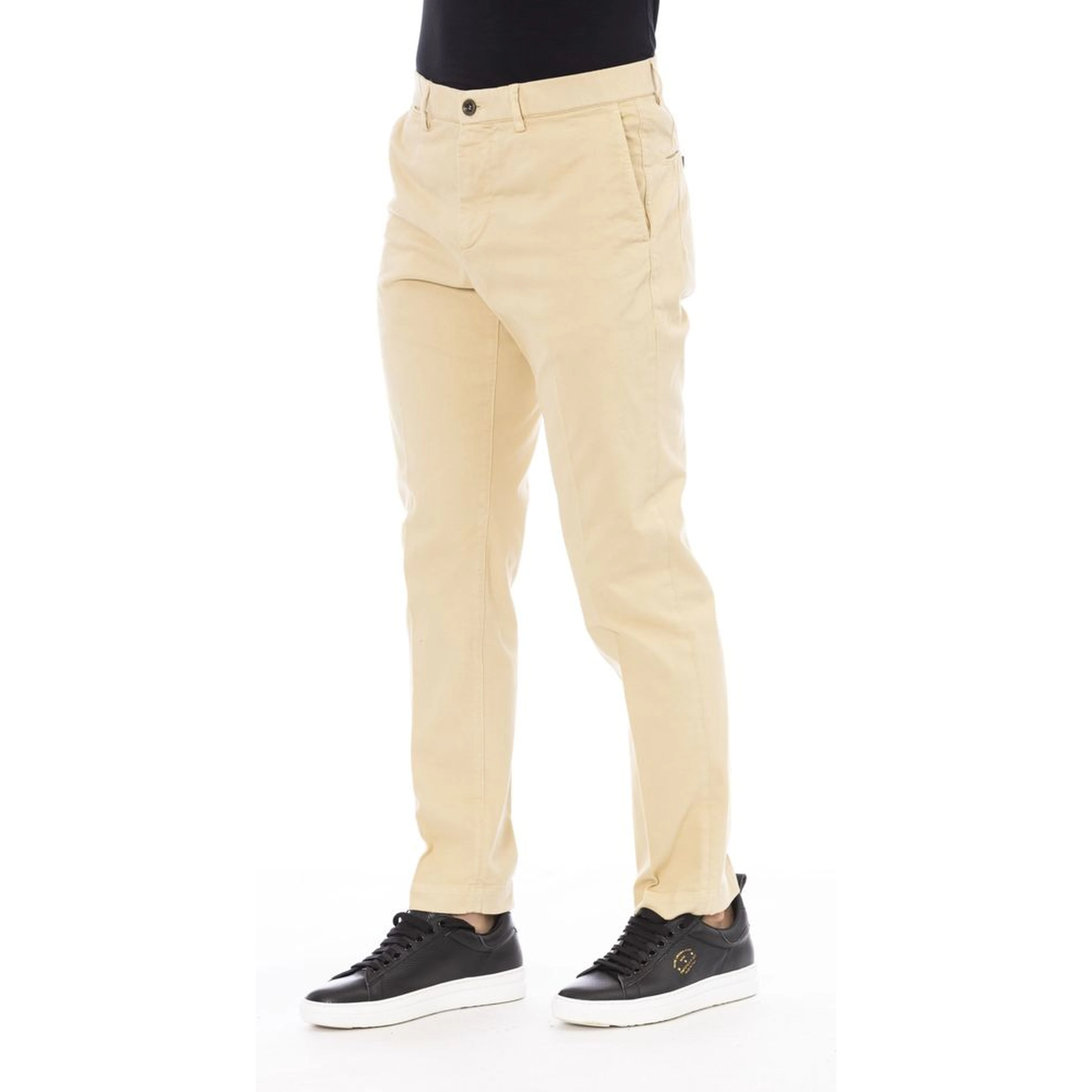 Beige Cotton Men's Pant