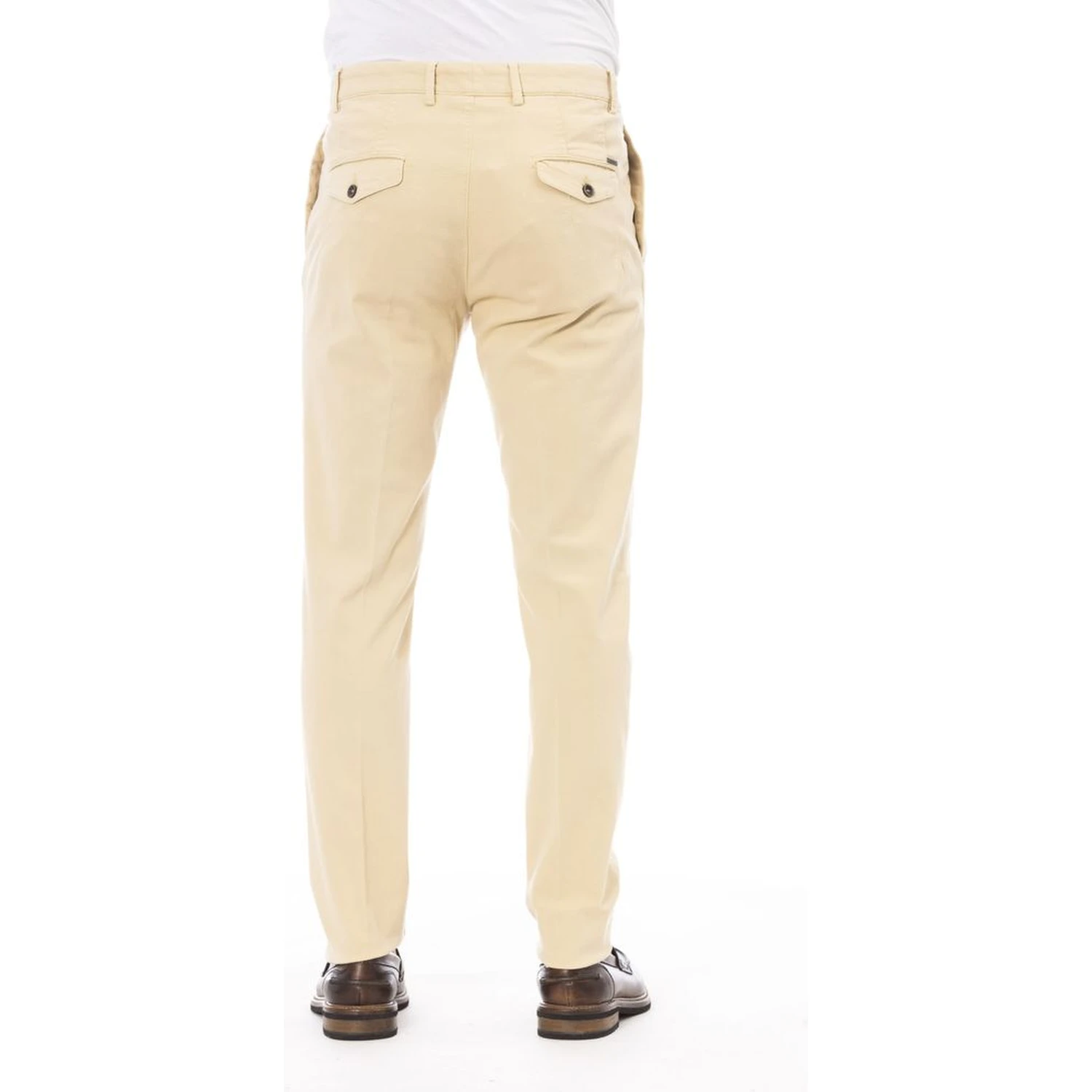 Beige Cotton Men Pants