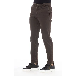 Brown Cotton Men Pants