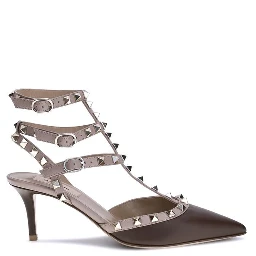 Brown Calf Leather Bos Taurus Mid Heel Pumps