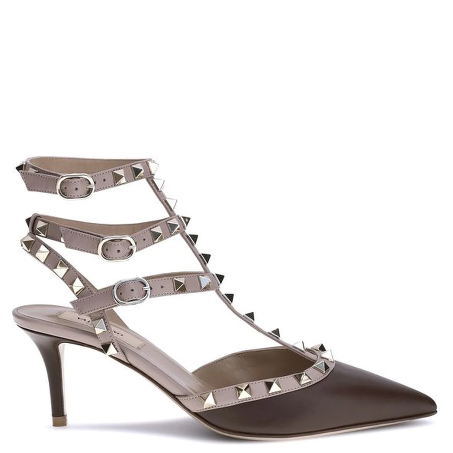 Brown Calf Leather Bos Taurus Mid Heel Pumps