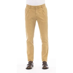 Beige Cotton Men Pants