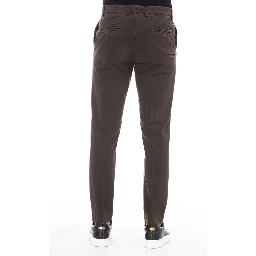 Brown Cotton Men Pants