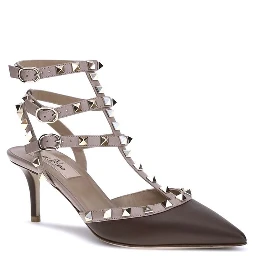 Brown Calf Leather Bos Taurus Mid Heel Pumps