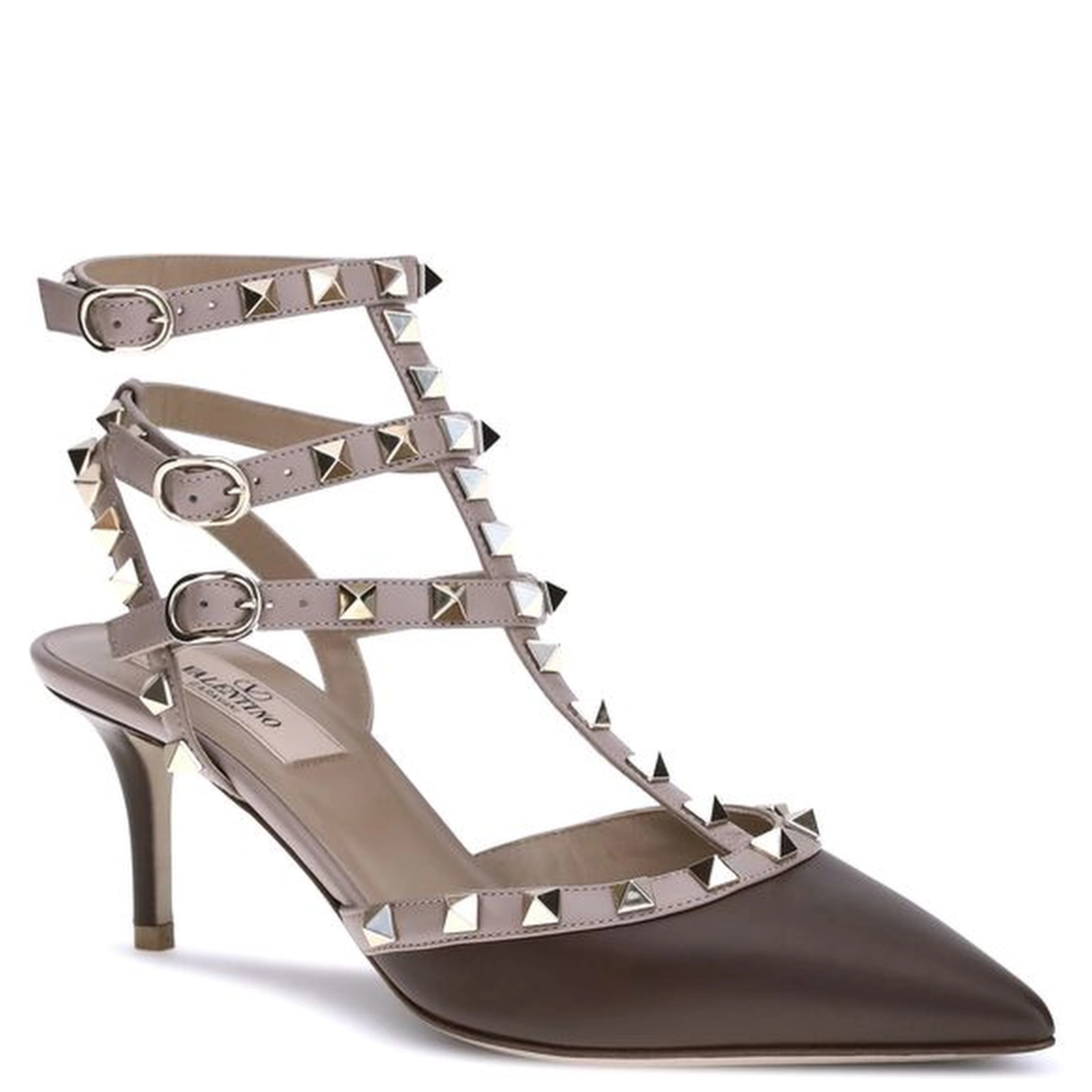 Brown Calf Leather Bos Taurus Mid Heel Pumps