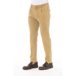 Beige Cotton Men Pants