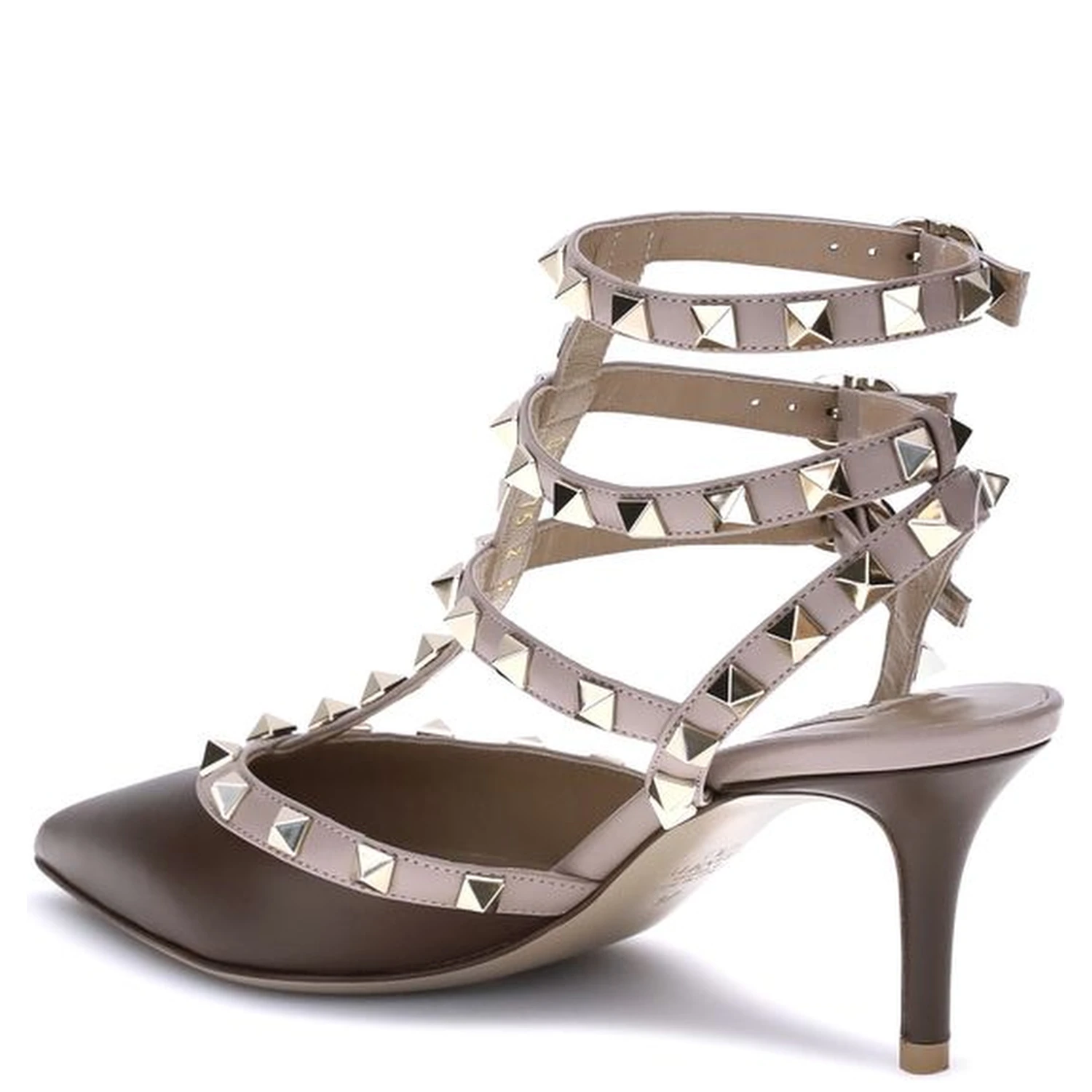 Brown Calf Leather Bos Taurus Mid Heel Pumps