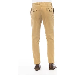 Beige Cotton Men Pants