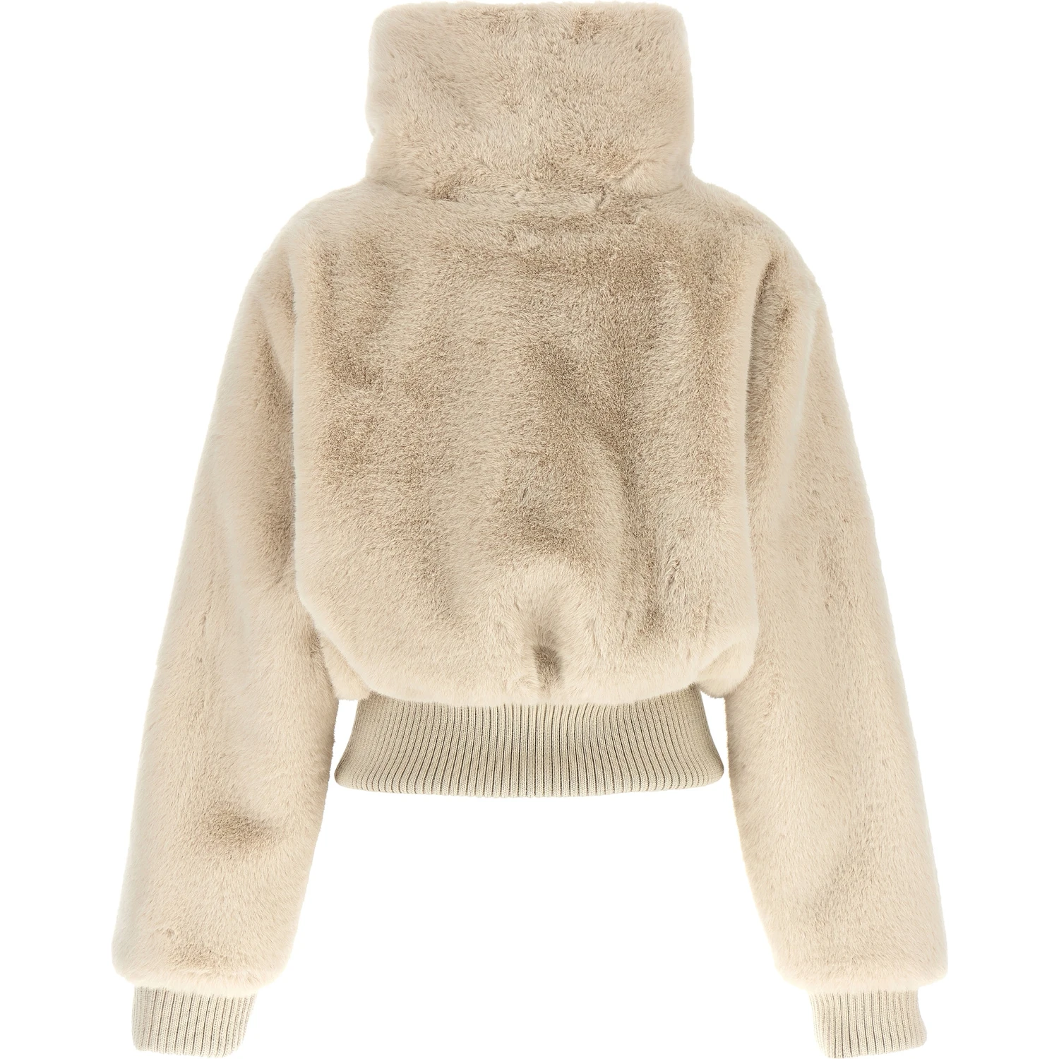 Beige Polyester Full-Length Jacket