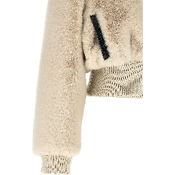 Beige Polyester Full-Length Jacket