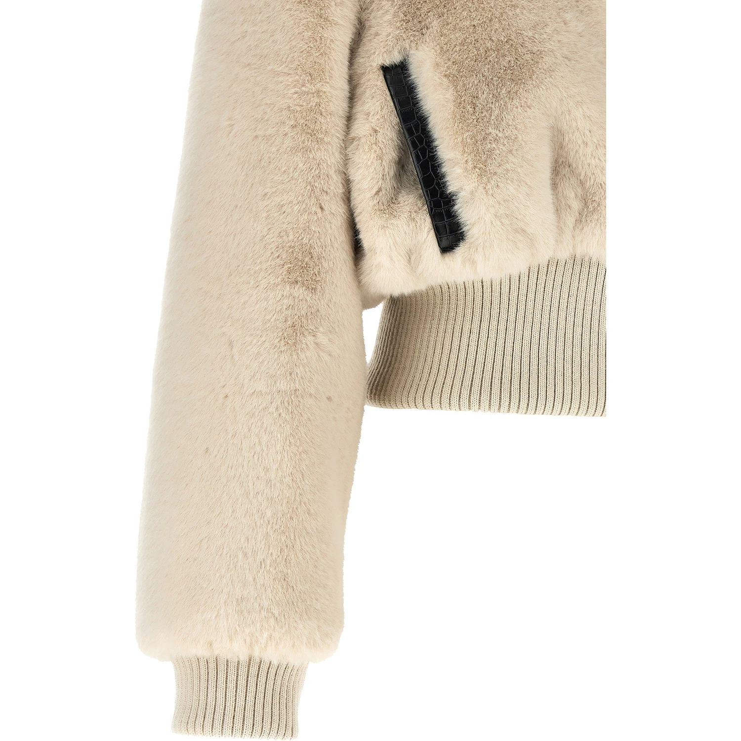 Beige Polyester Full-Length Jacket
