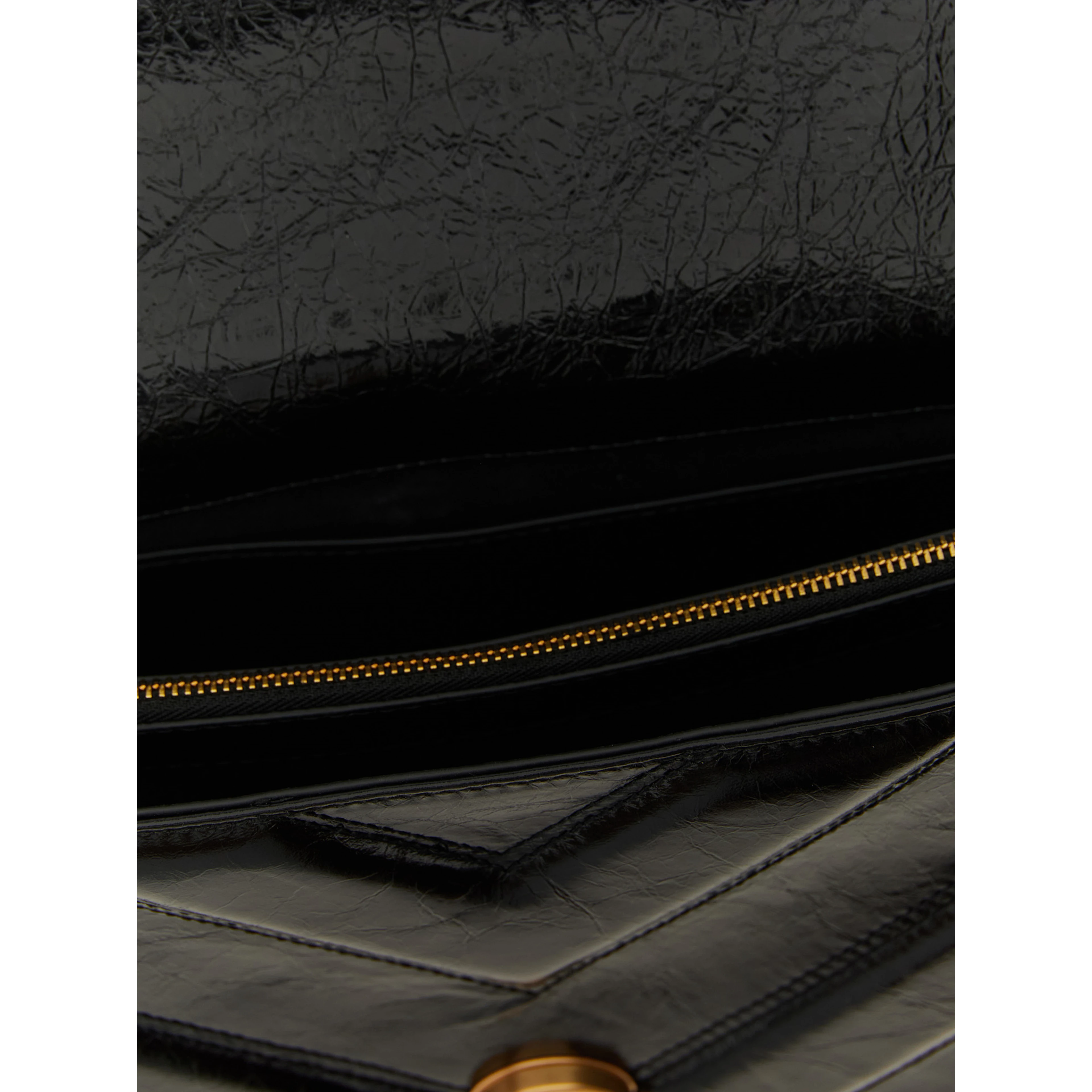 Black Calfskin Shoulder Bag