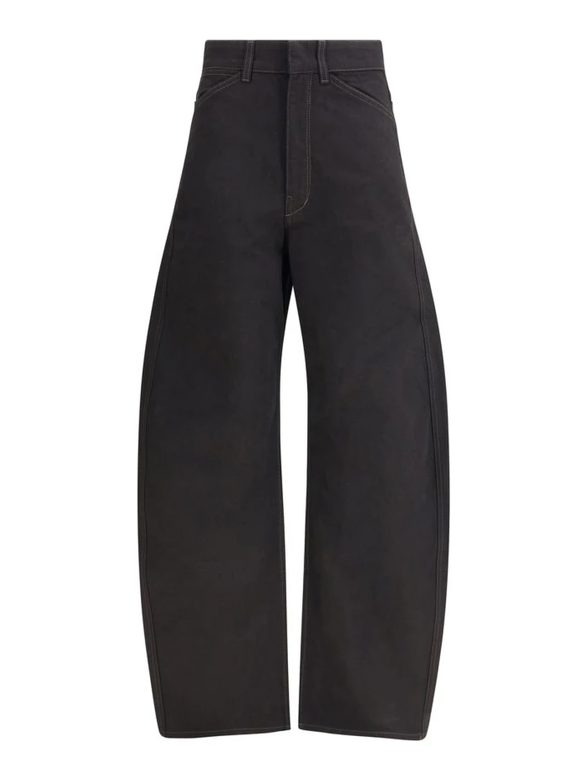 Black Cotton Casual Pants