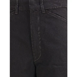 Black Cotton Casual Pants