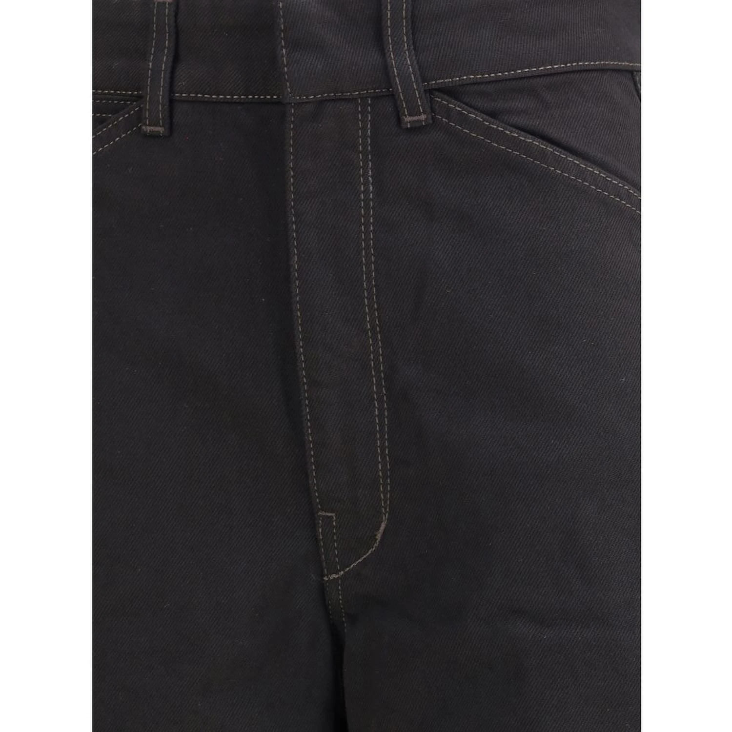Black Cotton Casual Pants