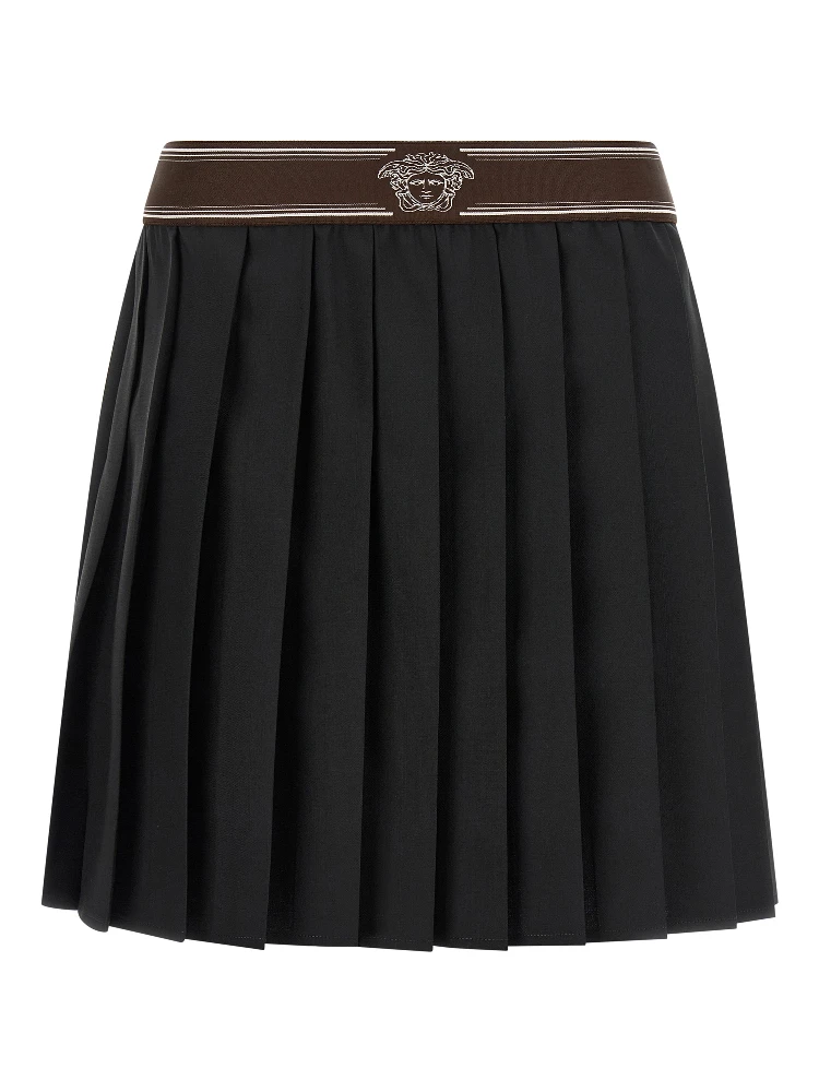 Black Wool Long Skirt