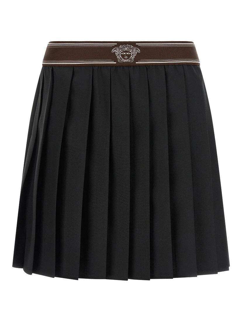 Black Wool Long Skirt