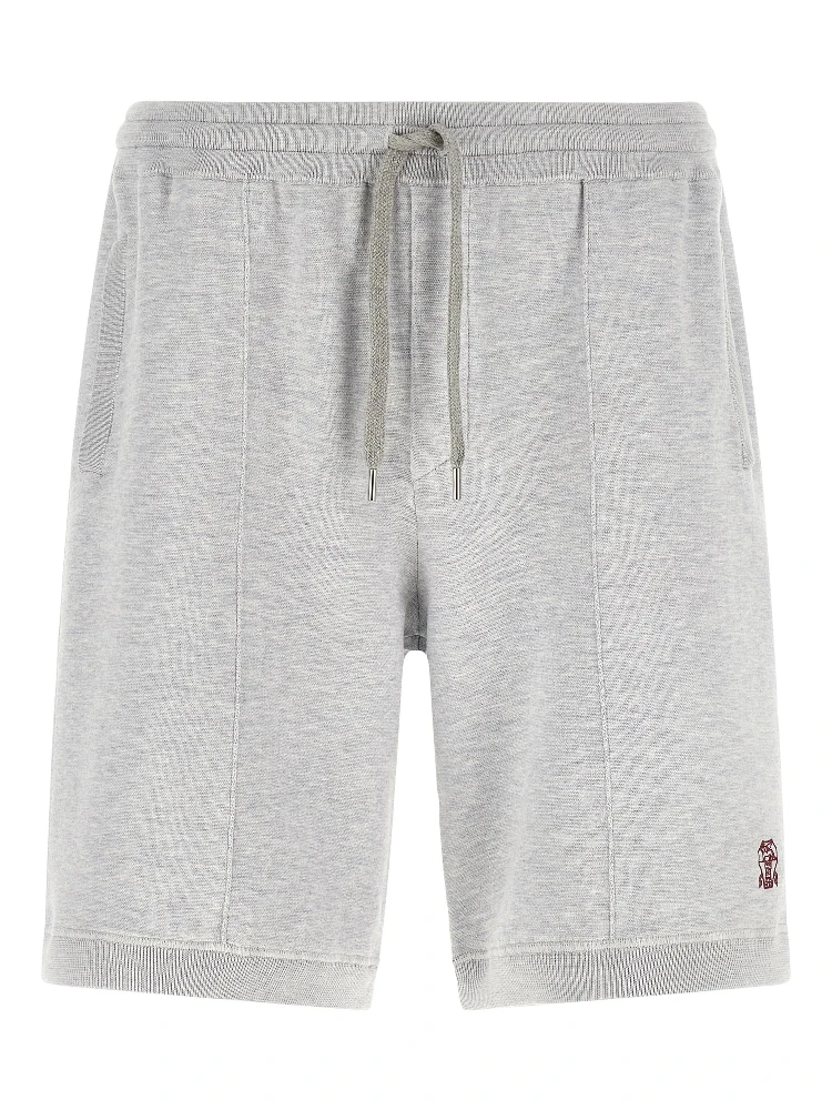 Gray Silk Bermuda Shorts