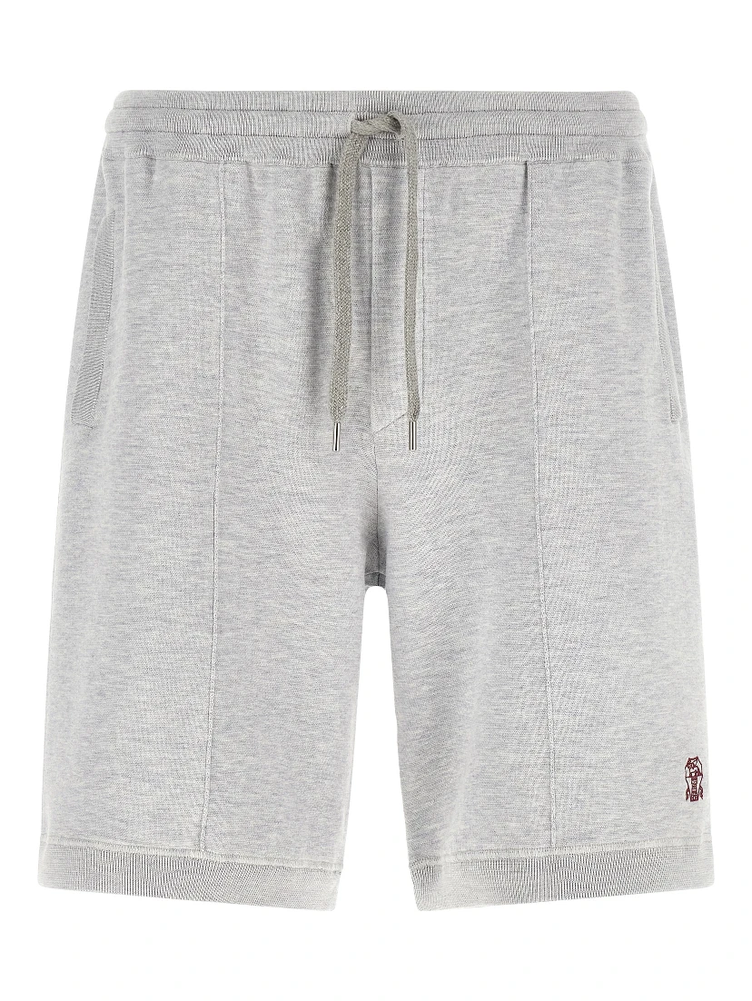 Gray Silk Bermuda Shorts