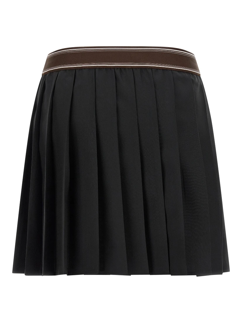 Black Wool Long Skirt