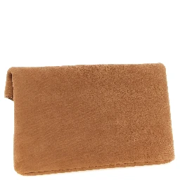 Beige Lamb Leather Clutch Bag