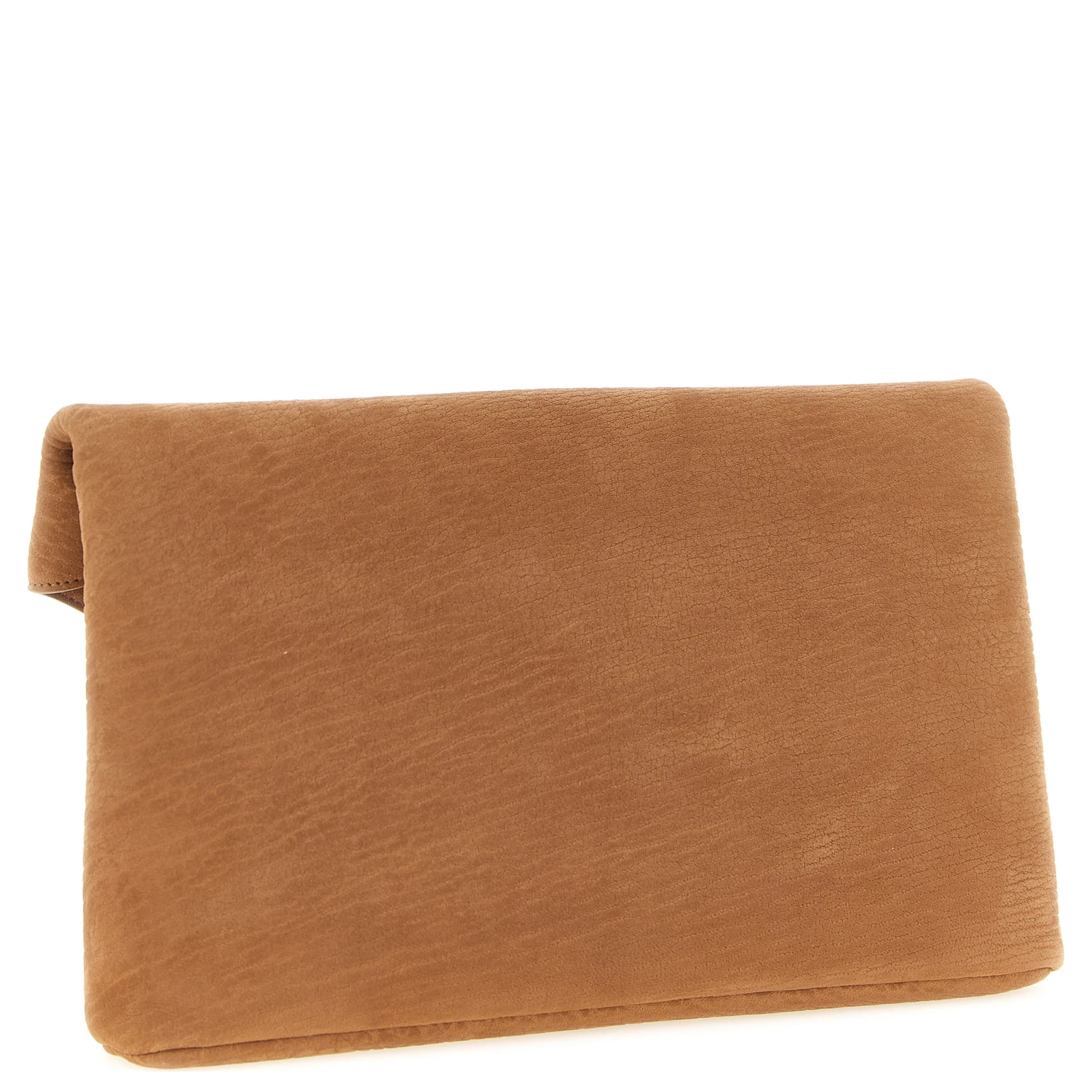 Beige Lamb Leather Clutch Bag