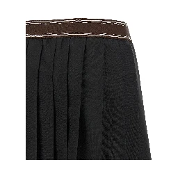 Black Wool Long Skirt