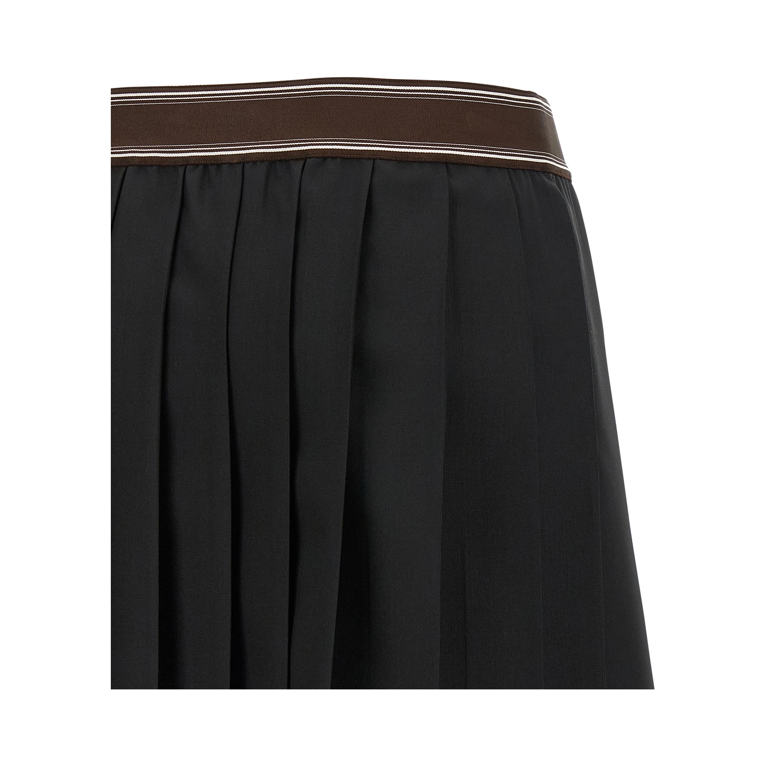 Black Wool Long Skirt