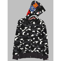 FELPA "SHARK" CON ZIP E CAPPUCCIO