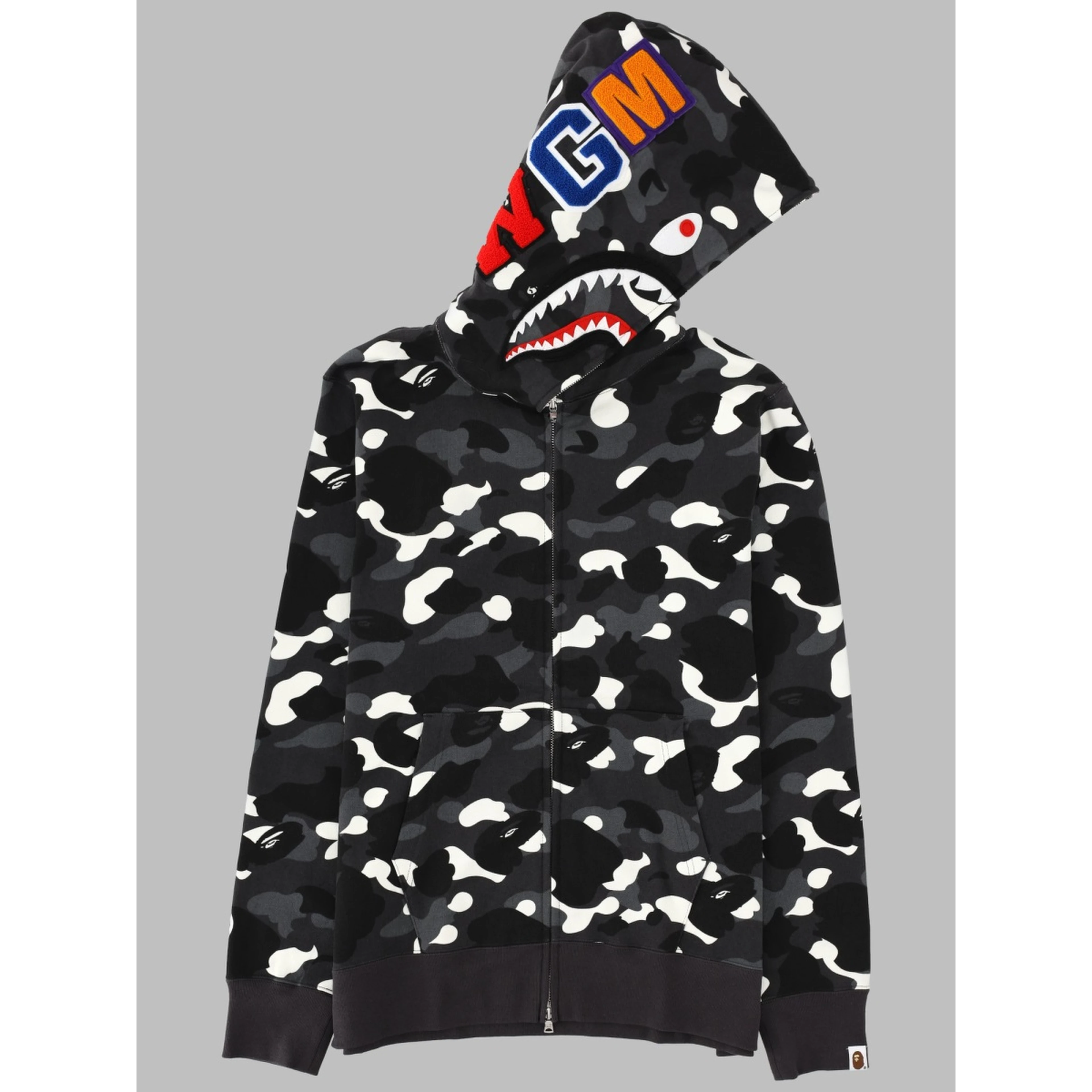 FELPA "SHARK" CON ZIP E CAPPUCCIO