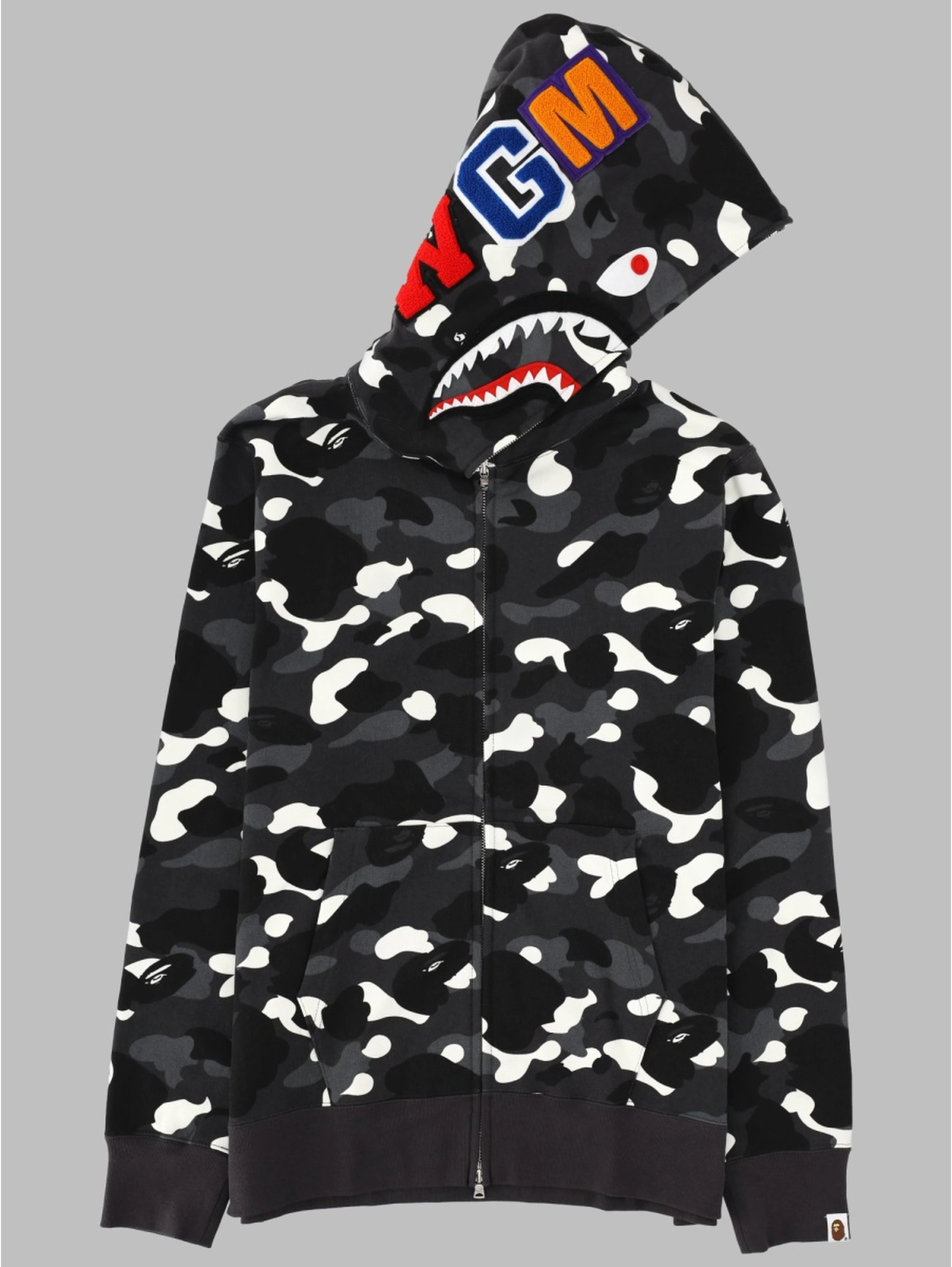 FELPA "SHARK" CON ZIP E CAPPUCCIO