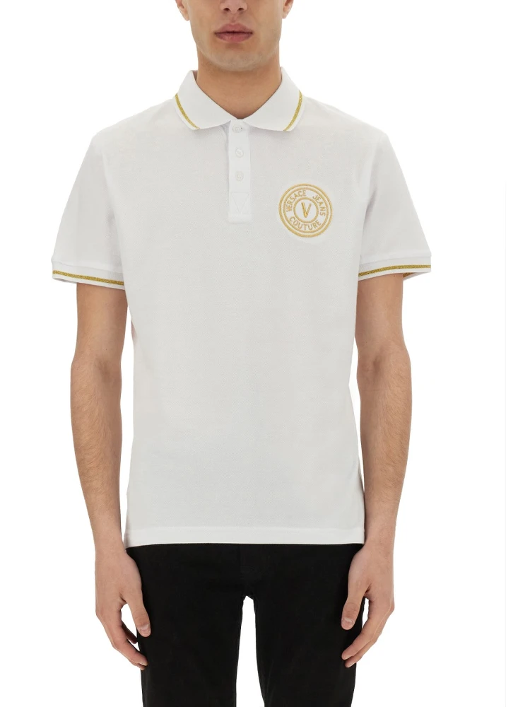 POLO IN COTONE CON V-EMBLEM